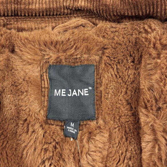 Me Jane Women's Faux Fur Lined Zip/Snap Button Brown Corduroy Jacket Size M NWT - Picture 7 of 10
